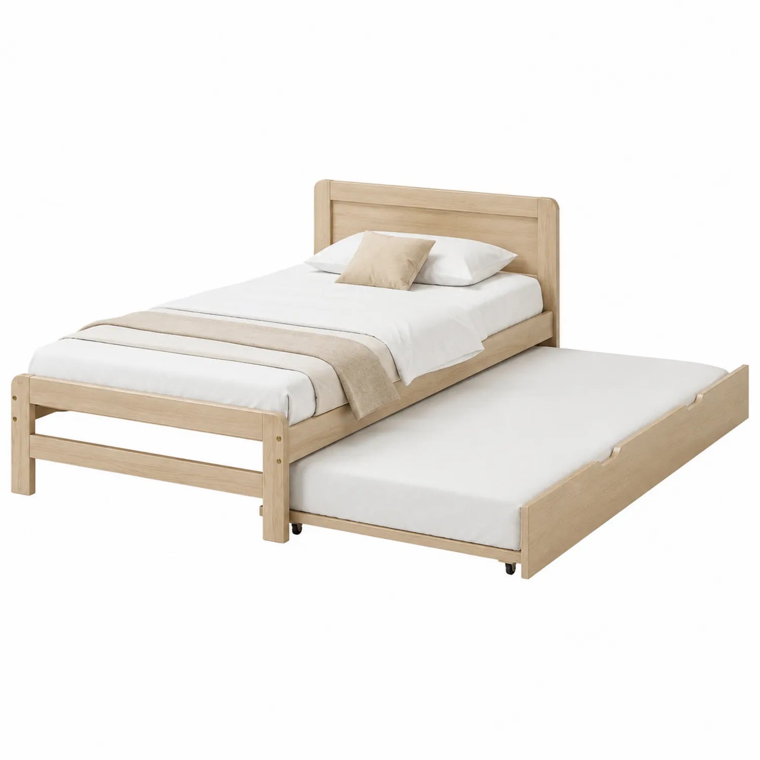 Cama nido de madera maciza con somier extraíble 203x98 cm