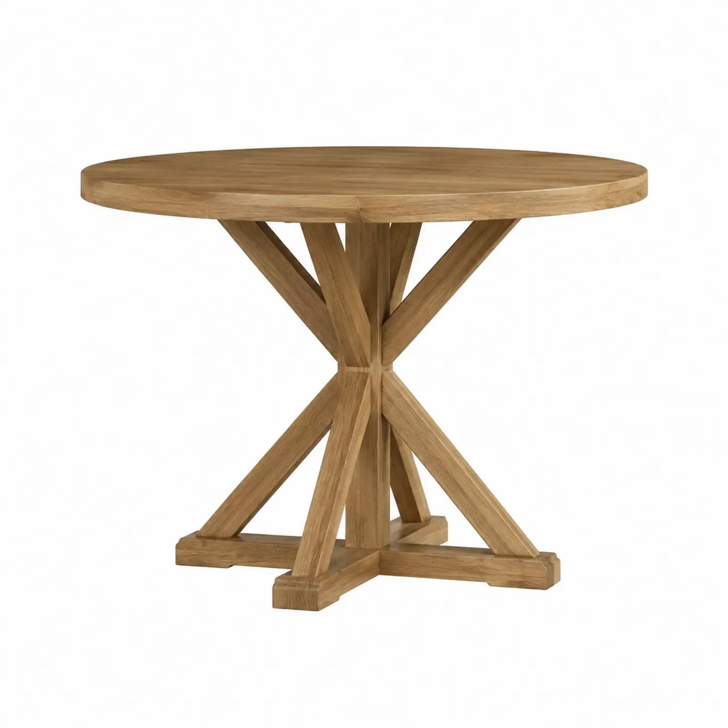 Mesa de comedor redonda de madera de roble