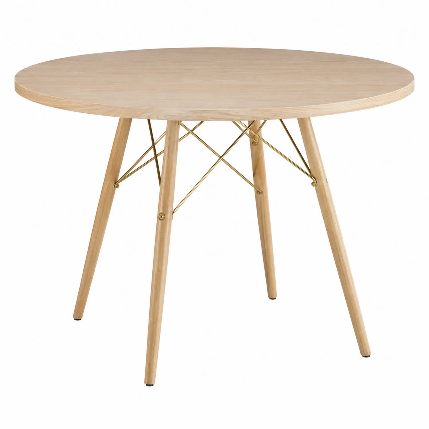 Mesa redonda de MDF y haya con soporte metálico 100 cm