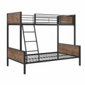 Litera de metal y madera Negro/Madera 200x140/200x90 cm