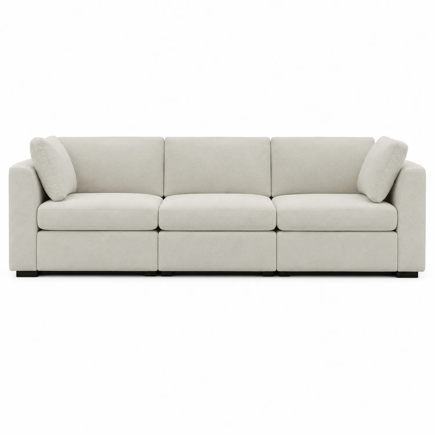 Sofá modular de tres plazas en poliéster beige