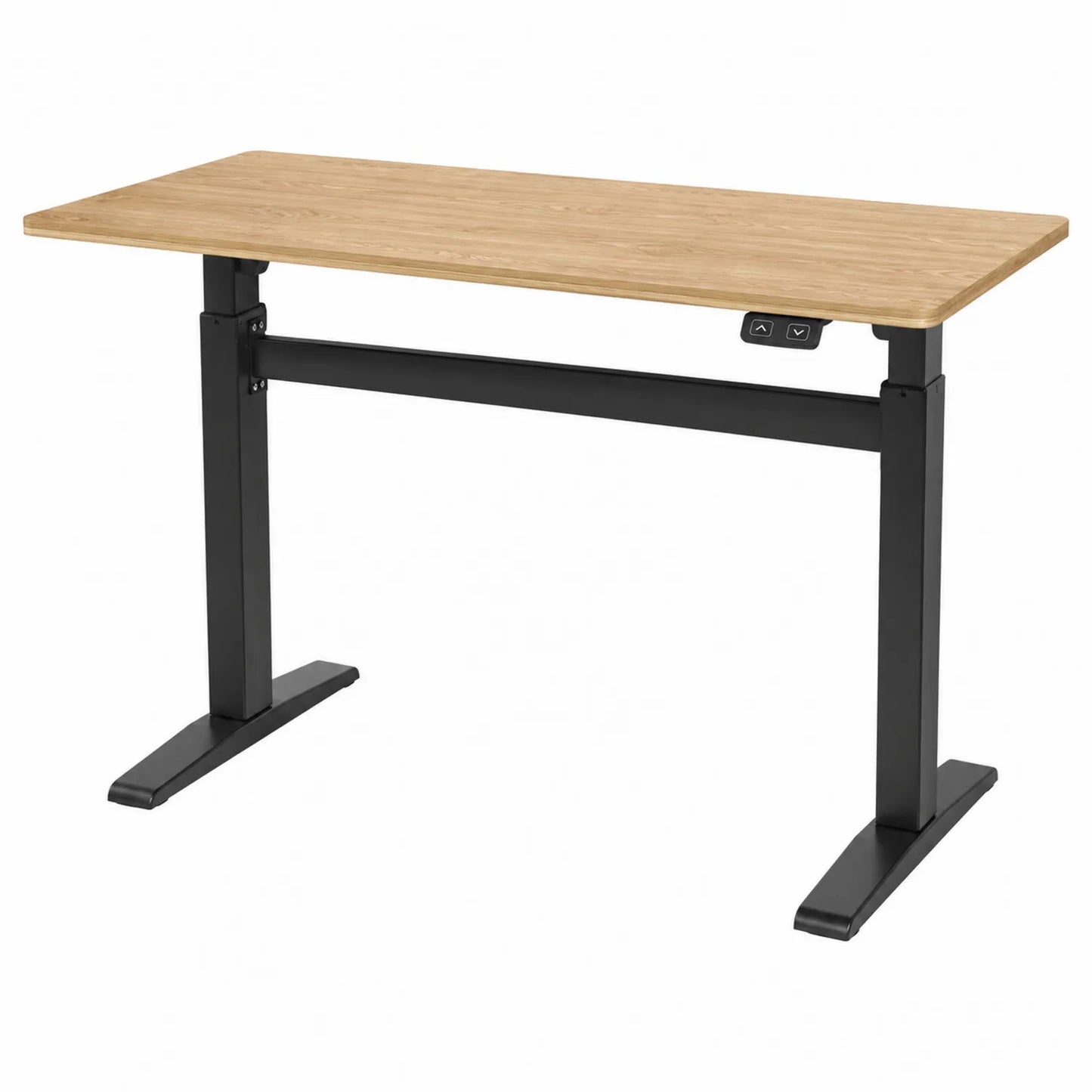 Escritorio ajustable eléctricamente de madera y acero 120x60 cm Roble/Negro